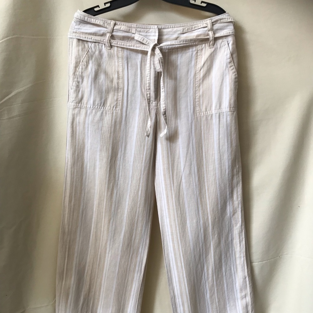 Talbots Wide Leg Striped Pants Size 8